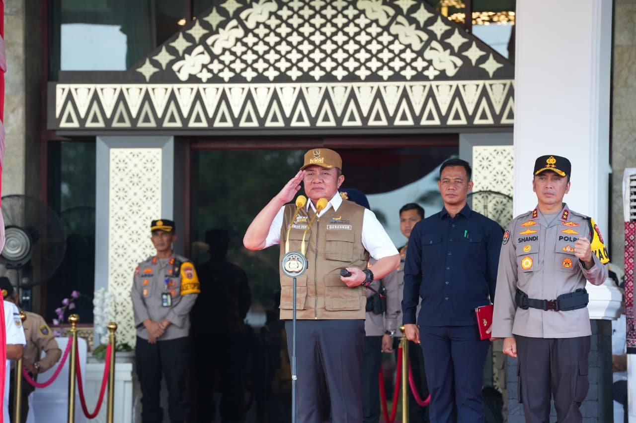 Gubernur Herman Deru Pimpin Apel Gelar Pasukan Operasi Ketupat 2026 di Sumsel