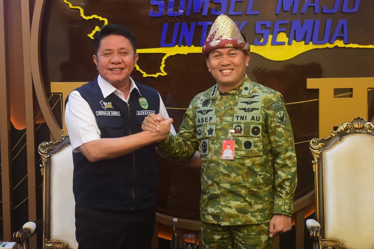 Herman Deru Sambut Danlanud Sri Mulyono Herlambang Baru, Tegaskan Komitmen Perkuat Sinergi untuk Sumsel