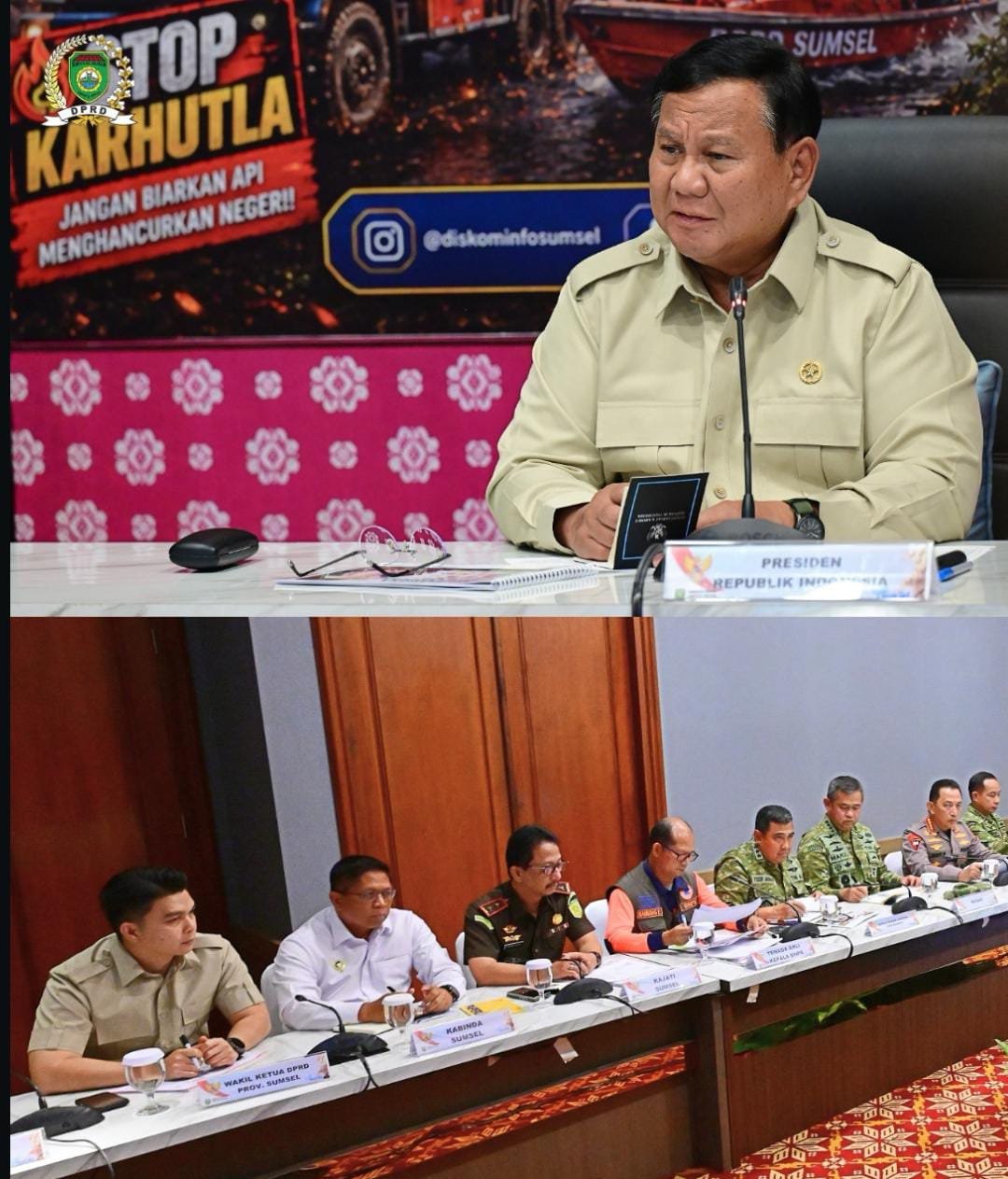 Wakil Ketua DPRD Sumsel Bpk. Raden Gempita, Hadiri Ratas Penanganan Karhutla Dengan Presiden RI Bpk. Prabwo Subianto Di Palembang.